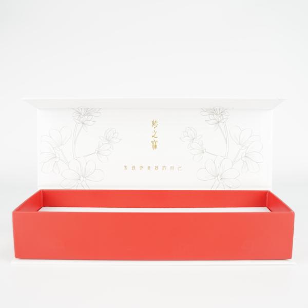 Custom Gold Foiled Logo Gift Clamshell Paper Box With Hide Magnetic Buckle Closure
