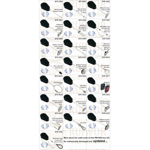 RW1024 Drop-Shaped Retractable Security Tether Plus Key Hook As Tidy Positioned Tool Security Tether