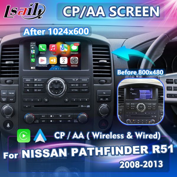 Lsailt Wireless Android Auto Multimedia Carplay Screen for 2008-2013 Nissan Pathfinder R51