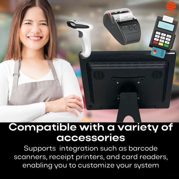 15.6” 10-Point Touch POS Machine  Windows 11 Pro/Android 11, Core i5/2GB RAM, 128GB/32GB Storage, Multi-Port Connectivity for Retail & Hospitality