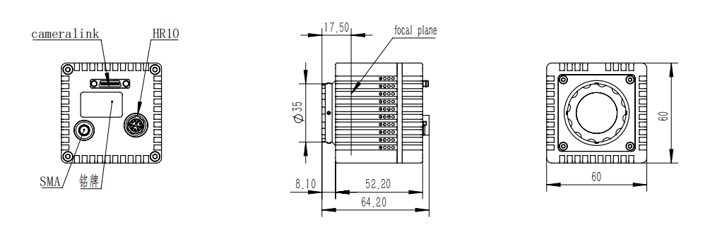 320×256 30μm TEC Cooled SWIR InGaAs Camera 100fps Camera Link GS-SW3201730100C-C-CL