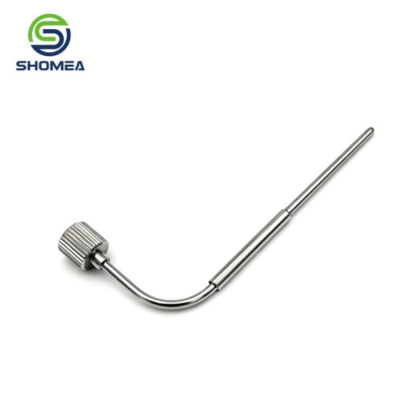 SHOMEA Medical Grade Stainless Steel Precision Bent Sampling Needle for IVD with Knurled Adjustment Cap & Side Interface