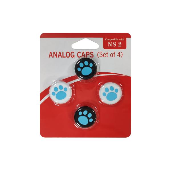 Cartoon Cute Cat Paw Pattern Silicone Thumbstick Caps for Nintendo Switch 2 4 in 1 Blister Package