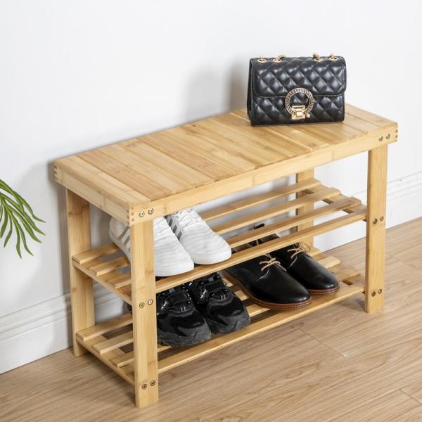 Living Room Furniture Shoe 2-Tier Boot Storage Racks Shelf Organizer Chair Seat for Entryway Hallway Home Stool Ottoman