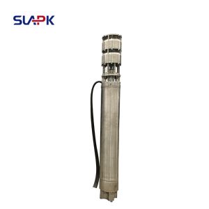 Robust salt water submersible pump for coastal aquaculture offering stable flow rates and head performance