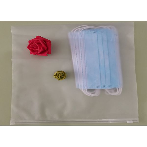 Matte / Frosted Biodegradable Plastic Zipper Bags For T Shirt Swimwear
