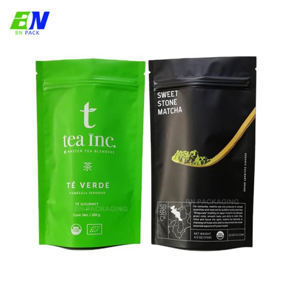 Custom Printing Packaging Stand Up Pouch For Matcha Powder