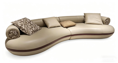 Comfortable High Back Genuine Leather Lounge Sofa