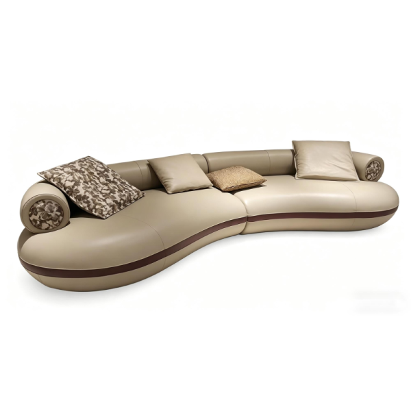 Comfortable High Back Genuine Leather Lounge Sofa for Office Reception Areas