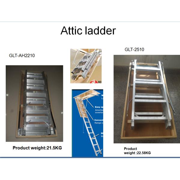 Anti Slip Feet Home Aluminium Loft Ladder , Collapsible Telescopic Attic Ladder