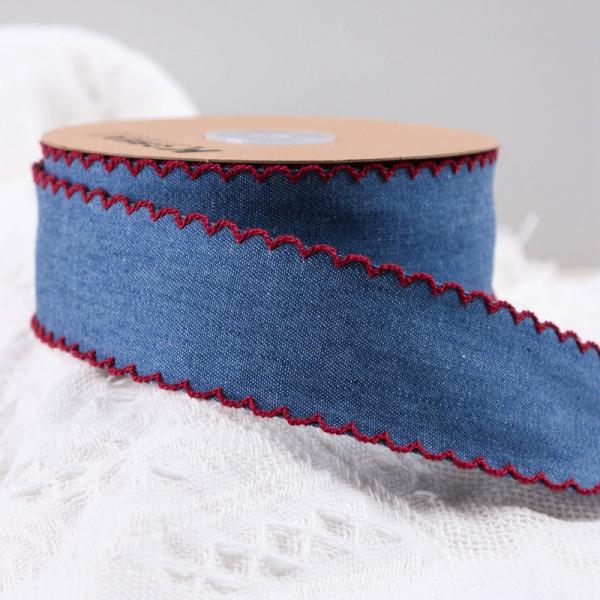 Décoration de vêtements Jeans ruban 38mm double face bord tissé