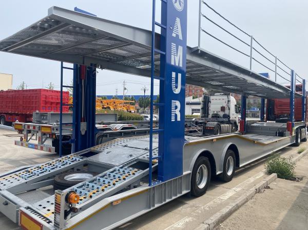 CIMC Factory Direct Stainless Steel 2/3 Axle  8-9 Land Road Car Trailer Semi Utility Flatbed Carrier Trailer