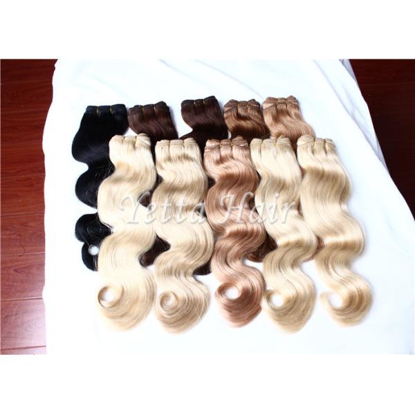 Full Cuticles Blonde 100% Brazilian Human Hair Extensions With Double Drawn