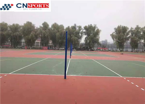 No Peeling Outdoor Tennis Court Flooring Silicon Polyurethane