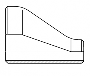Eccentric reducer drawing Редуктор труб большого диаметра ASME B16.11