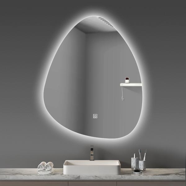 Irregular LED Round Bathroom Mirror 6500K 3200K Luxury Illuminated Bathroom Mirrors