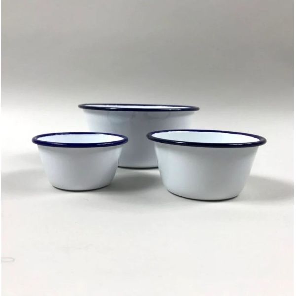 Multi Sizes Iron Enamel Tableware Custom Bottom Logo Enamel Bowls Handmade