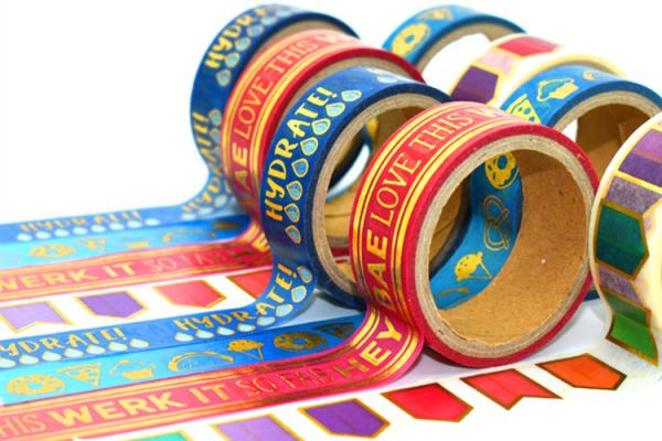 O costume imprimiu a fita decorativa de Washi da folha de ouro de 15mm*10m