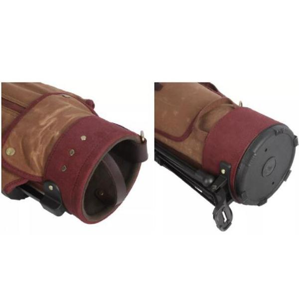 Спорт винтажного холста на открытом воздухе кладут в мешки носят сумку гольфа с пластиковой стойкой