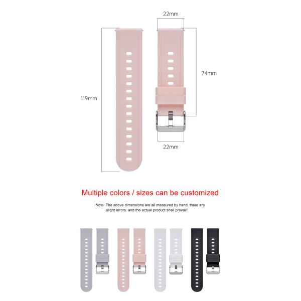 Colorful 22mm Silicone Watch Strap With Simple Stylish For Sports