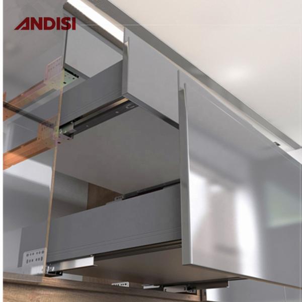 Furniture Cold Rolled Steel Under Mount Telescopic Drawer Channel Slides Rail 500mm
