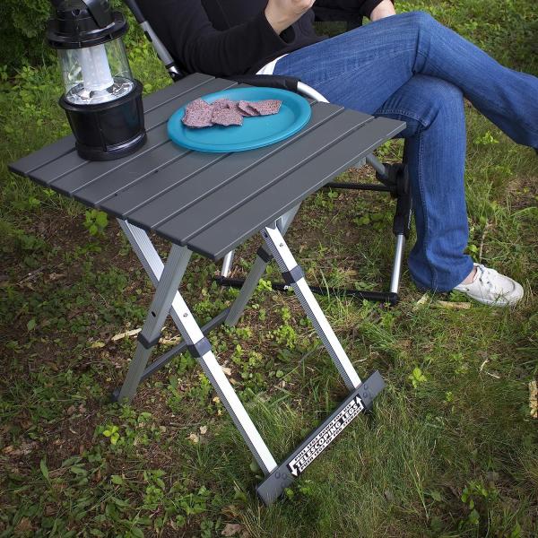Camping Table, Fold Up Lightweight, 4-6 Person Portable Roll Up Aluminum Table With Carry Bag For Outdoor, White