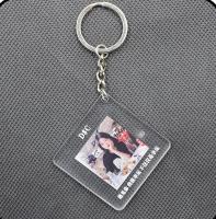 Custom Gift Acrylic Key Chain Lover Couple Family Friend Photo Printed With Key Ring
