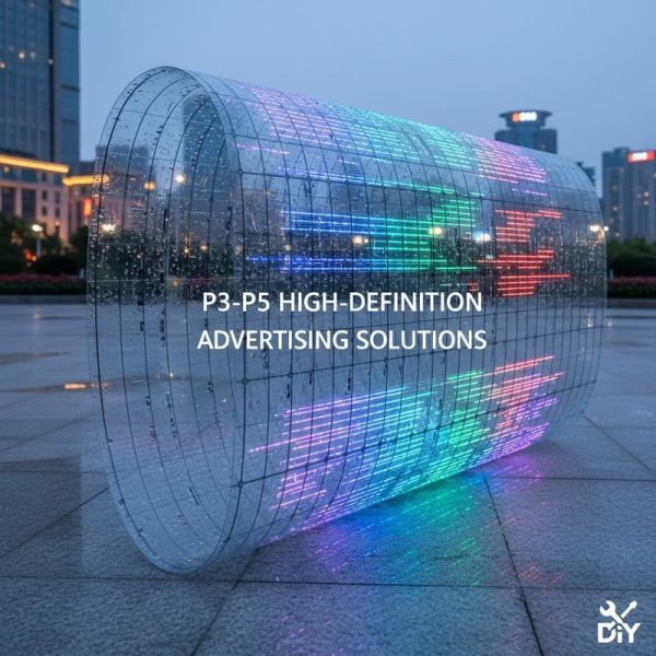 Customizable LED Flexible Transparent Display with 1600+ Nits Brightness, IP65 Waterproof and Double Layer Circuit Board for Outdoor Advertising