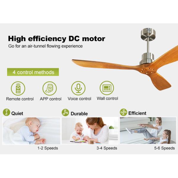 52 polegadas ventilador de teto sem luz Tipo de vento padrão com controle remoto e pás