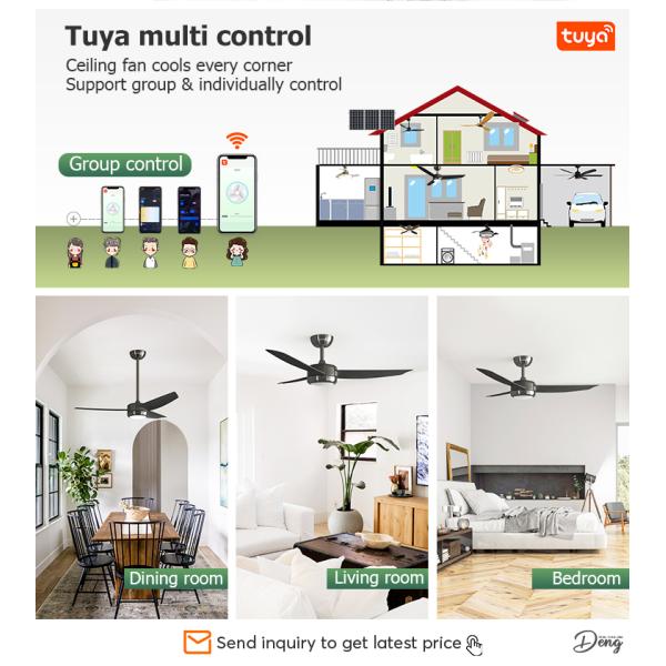 Умный контроль светодиодный потолочный вентилятор для небольших помещений в домашнем офисе 48 дюймов яркий свет