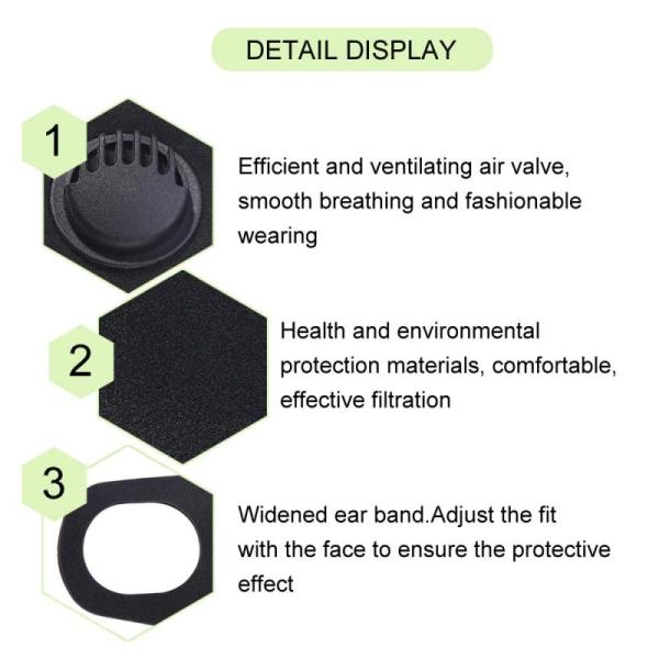Unisex Valved Dust Mask Cotton Breath Pm2.5 Mouth Mask Anti Dust Anti Pollution
