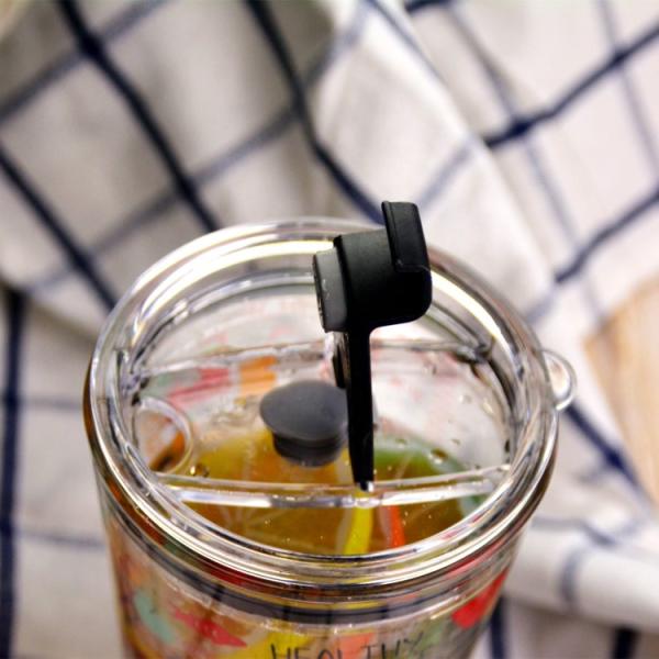 Украшенная чашка холодного чая пинты стеклянная со стеклами Tumbler коктейля соломы крышки и силиката выпивая