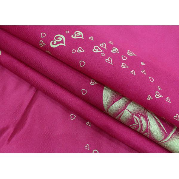 100% polyester warp knitted printed gold powder large rose mattress fabric