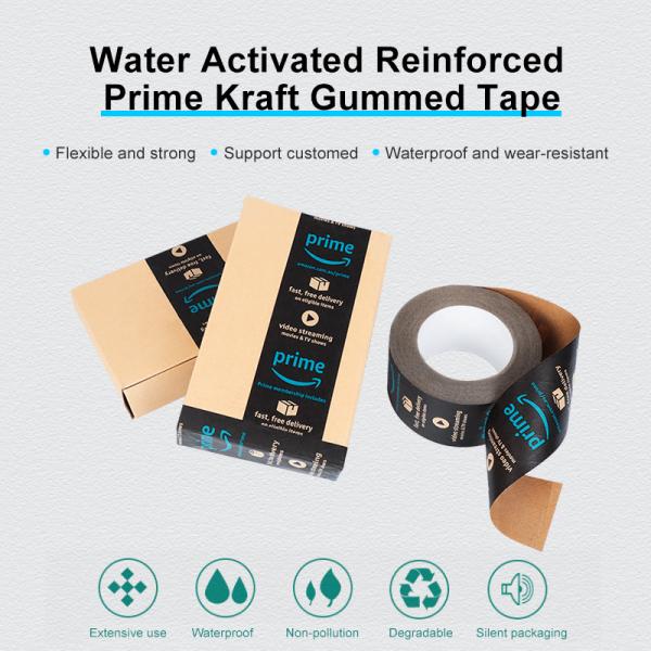 LOGO personnalisé Expédition Carton activé par l'eau Fermeture du ruban adhésif