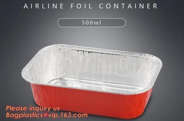Aireline Rectangle Shaped, Disposable Aluminum Foil Pan, Take-Out Food Containers, Foil Cake Cup