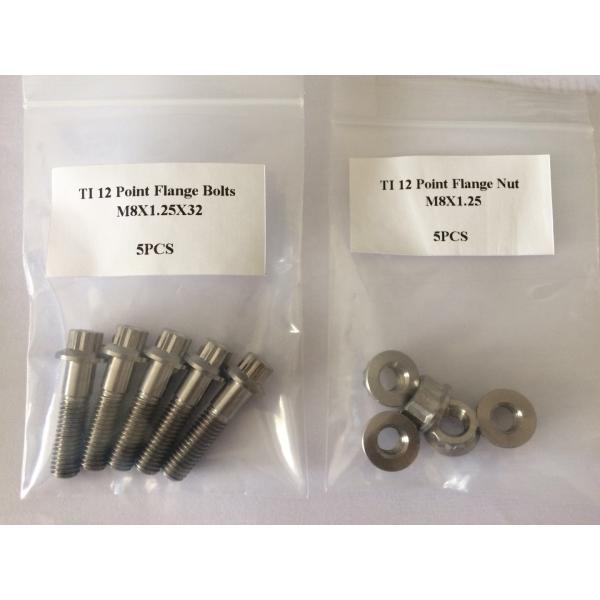 Natural Finish GR5 Grade Titanium Bolt M8 x1.25x 32MM 12 Point Flange Bolt for Chemical Plants