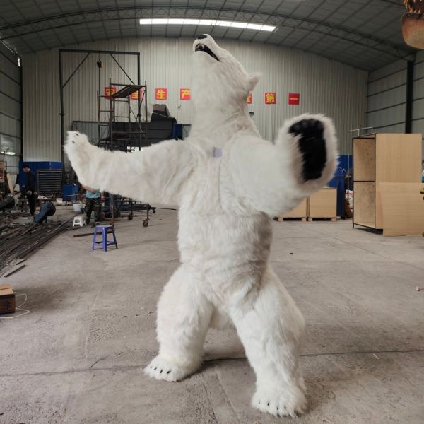 Amusement Park Customized Realistic Animatronic Polar  Bear Costume Animal Suit