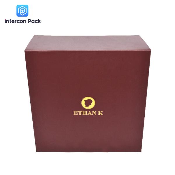 Folding Boutique Luxury Gift Packaging Boxes 25x14cm Partially Hot Gold