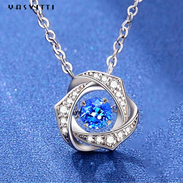 ожерелье 1.64ft Zirconia привесного ожерелья 2g Fiancée 18k стерлинговое серебряное кубическое