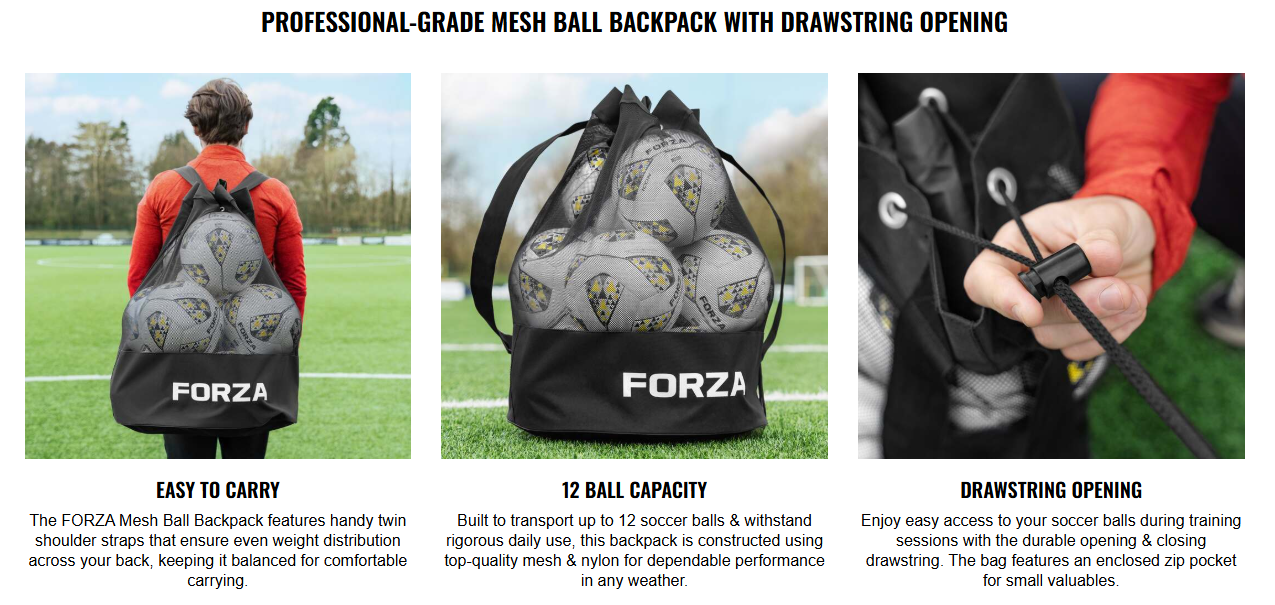 2026 FORZA Mesh Ball Bag Backpack bags