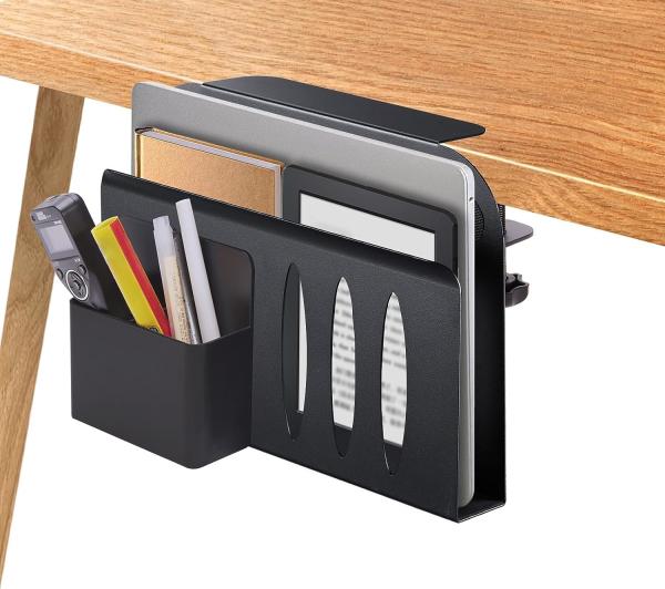 Armazenamento de mesa debaixo de aço organizador pendurado sem tabuleiro de gerenciamento de cabos de perfuração Porta-Laptops