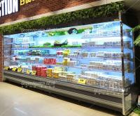 El estilo remoto refrigeró el refrigerador abierto de la exhibición para la tienda del supermercado