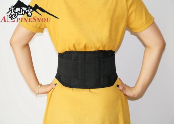 Ceinture noire de soutien de taille de massage de matrice de points d'aimant avec quatre plaques d'acier
