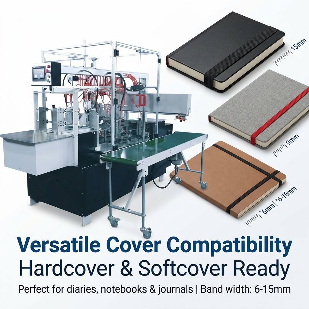 Automatic HX36B PRO Stationery Processing Machine For Diary Notebook Elastic Band Mounting