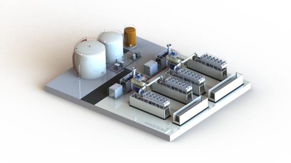 Containerized HFO Fired Power Plant , DO and LNG gas Power Plant 400V 11KV 33KV