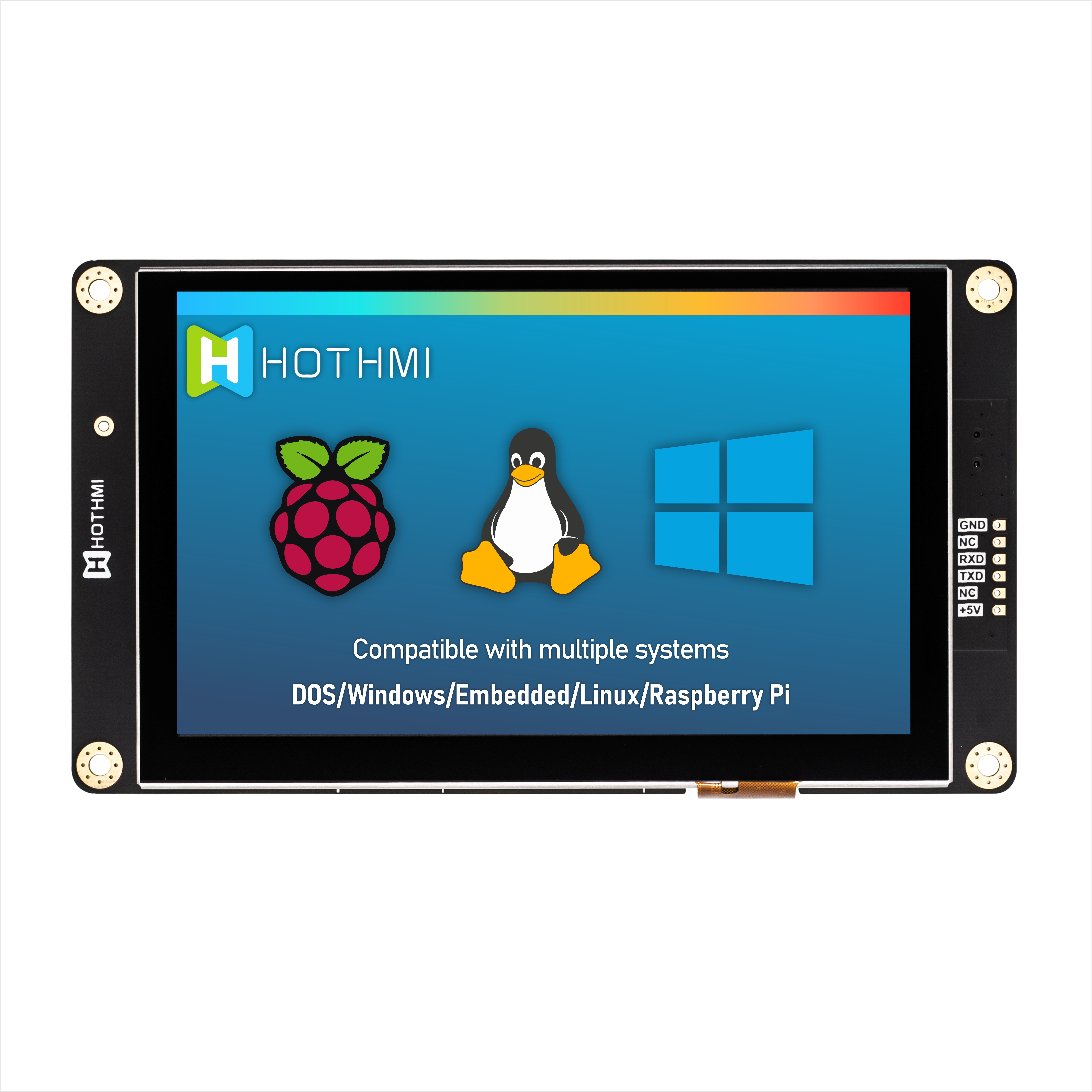 5 индикаторная панель модуля экрана 800x480 UART TFT LCD дюйма умная серийная с емкостным касанием