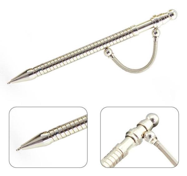 Reduced pressure flexible metal pen Magnetic Think ink pen