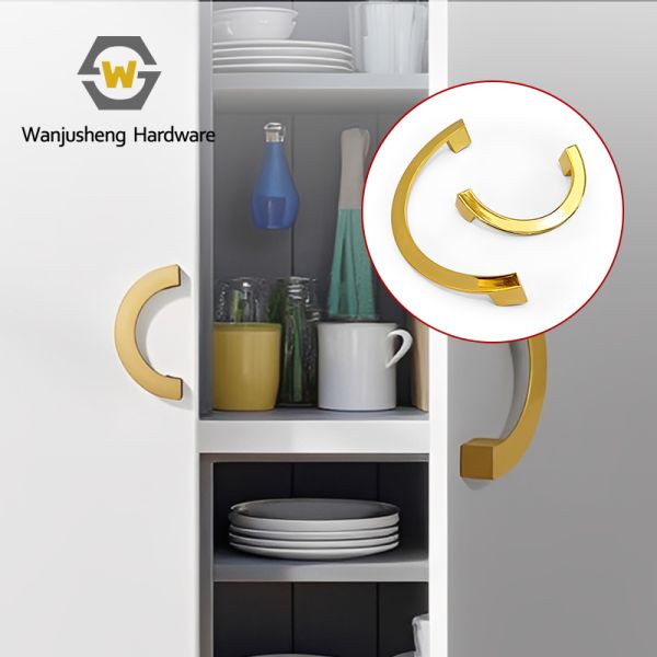 Modern Minimalist Semi-Circular Pull Handles Zinc Alloy Hardware Accessories for Kitchen Cabinets Cabinet Doors and Drawers