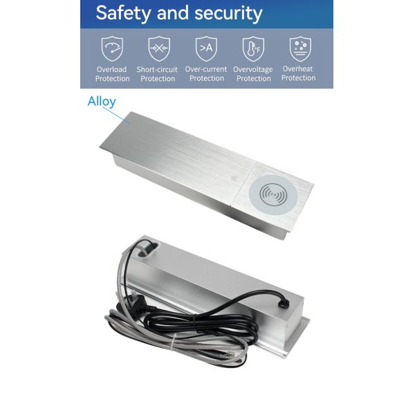 Modern Sliding Socket UK Outlets Integrated LAN HDMI Ports In Desk Power Outlet