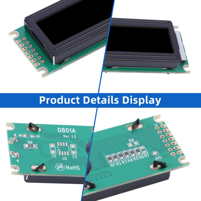 European DFSTN Black Film 0801A Character LCD Display Screen Support Customization Of 6800 8-Bit Parallel
